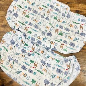 Pottery Barn safari Animal Print Fitted Crib Sheets (2)